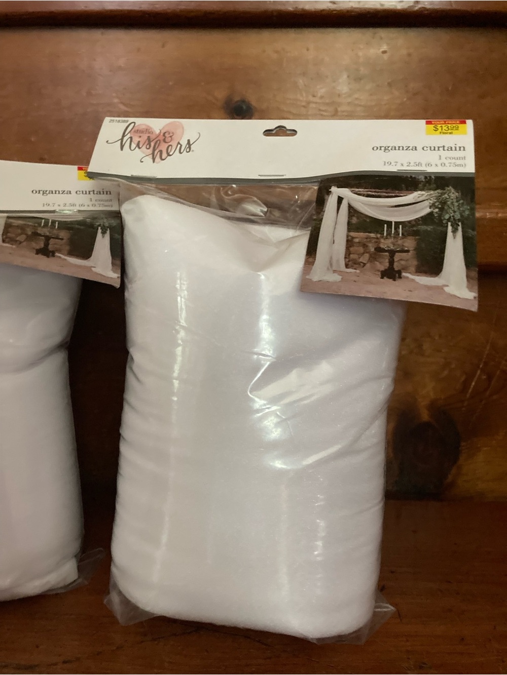 TWO Organza Curtain Sheer Drapery Panels - White - NEW!! - Picture 3 of 4